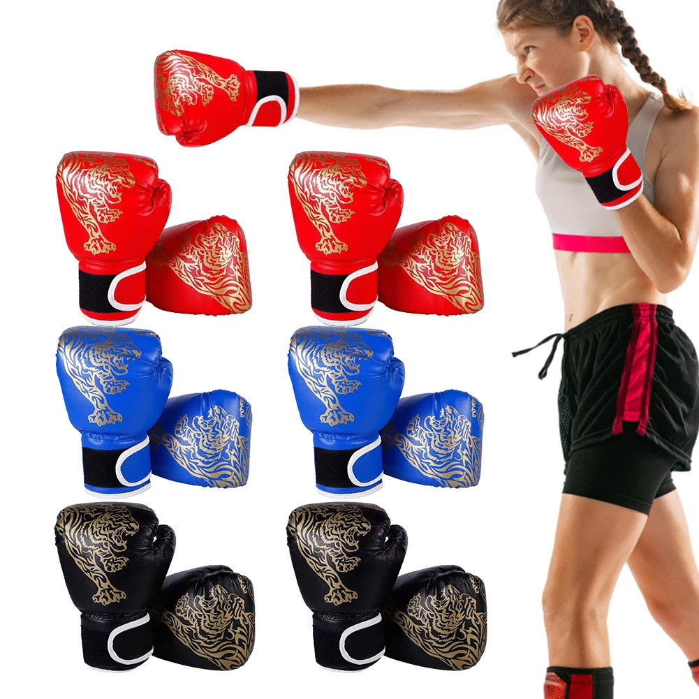 Boxhandschuhe, atmungsaktiv, PU-Leder, Kampfhandschuhe, Kinder, Boxtraining, Kickboxen, Handschuhe für Fitnessstudio, drinnen und draußen, Sporttraining Image