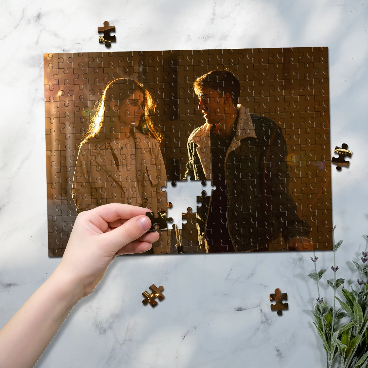 35/300/500/1041pcs Personalized Custom Photo Puzzle couple Valentine