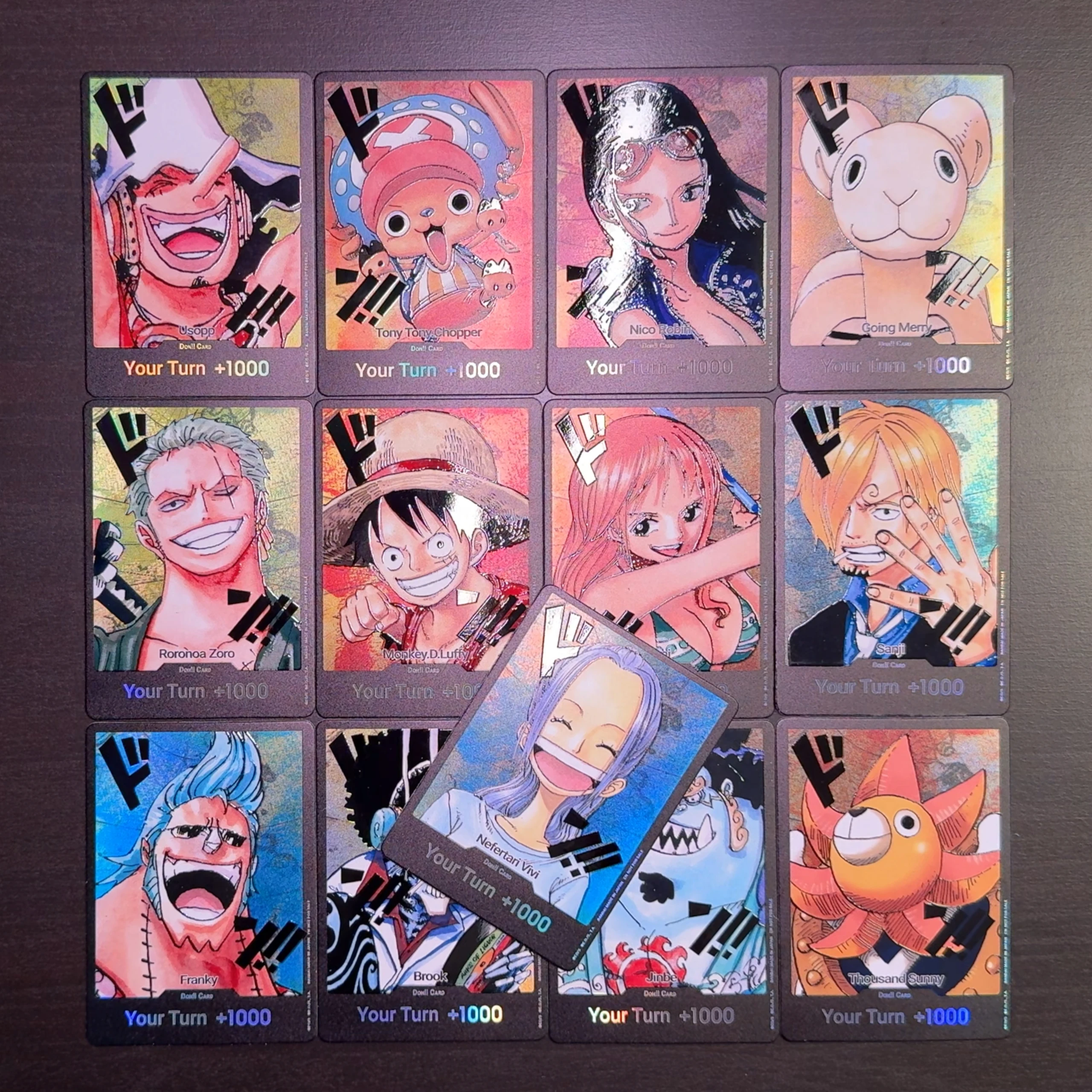 One Piece OPCG Englisch DON Karte Strohhut Crew Strukturierte Folienkarte Ruffy Zoro Nami Sanji Lysop Chopper Robin Franky Brook Jinbe Image