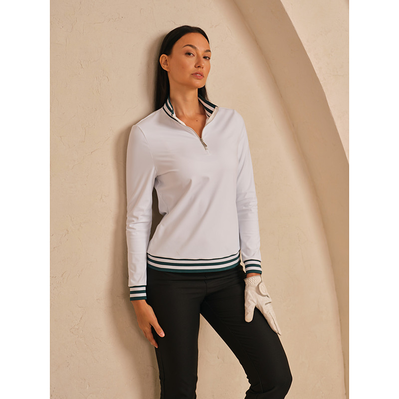 Women's Golf Polo Shirt Red Green Long Sleeve Top Ladies Golf Attire Clothes Outfits Wear Apparel