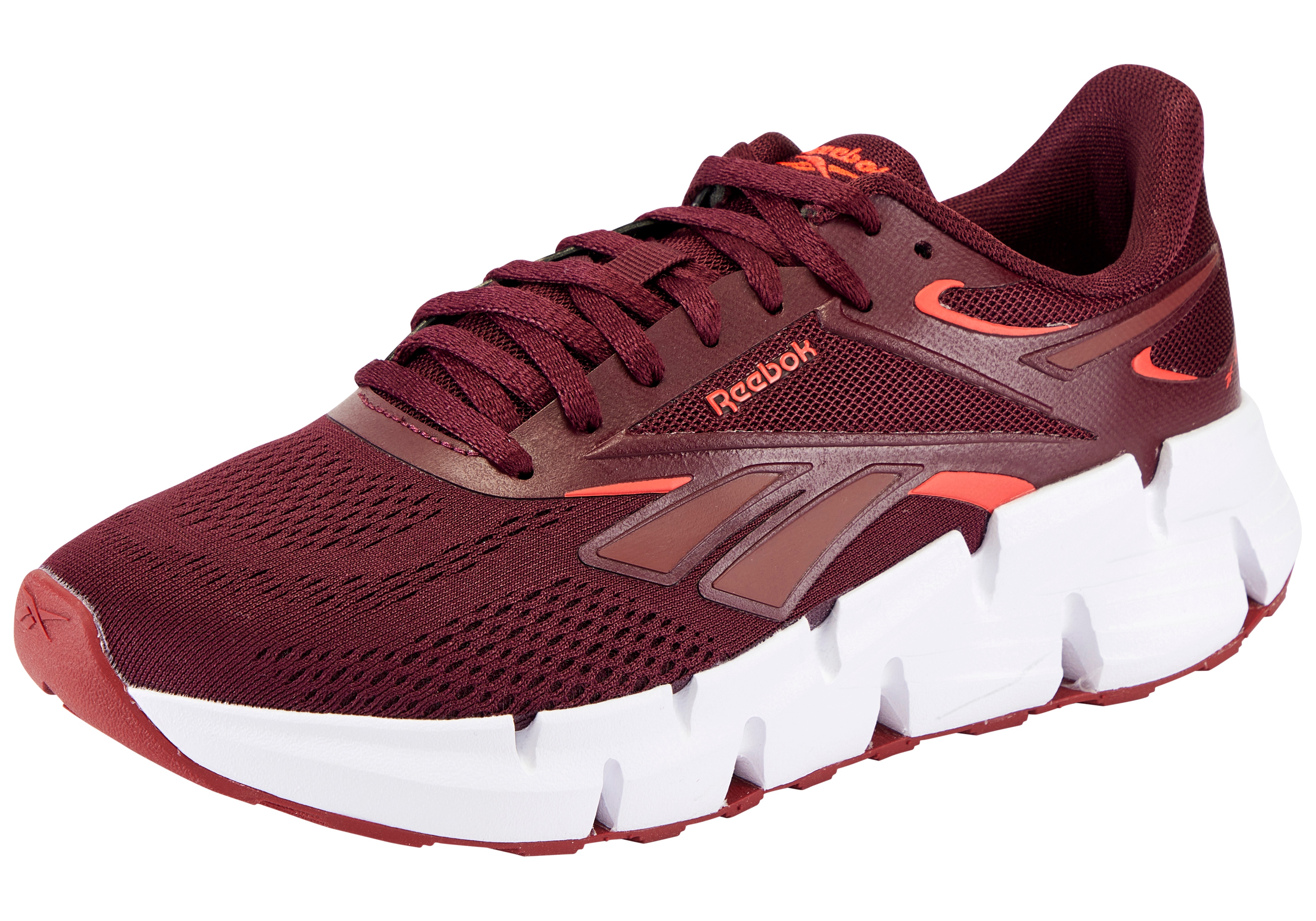 Laufschuh REEBOK "ZIG DYNAMICA 6", Damen, Gr. 39, schwarz cherry, retro rot, luxe grau, Synthetik, Textil, Schuhe Laufschuh