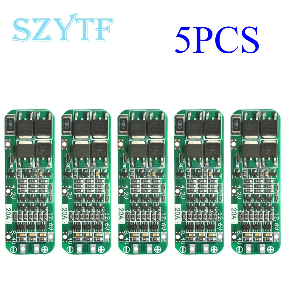 5PCS 3S 20A 12V 18650 Li-Ion Lithium Batterie Ladegerät Schutz Balance Board Mit Balancers Equalizer Image