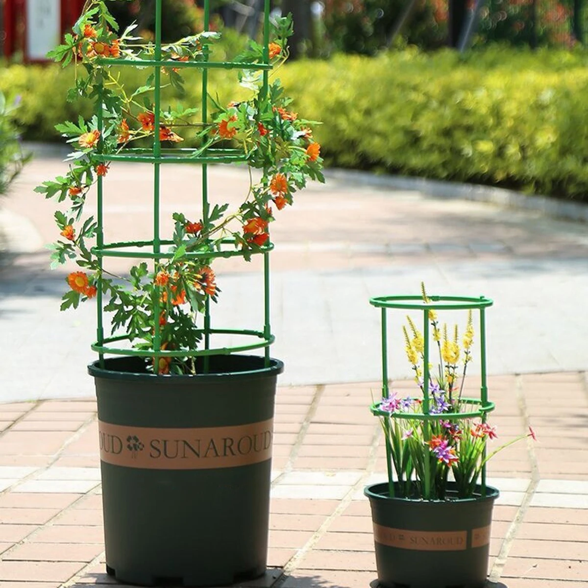 9 Teile/satz 3 Schichten Pflanzen Unterstützung Anlage Stakes Runde Anlage Unterstützung Ring Kunststoff Anlage Käfig Halter Blumentopf Klettern Spalier Image