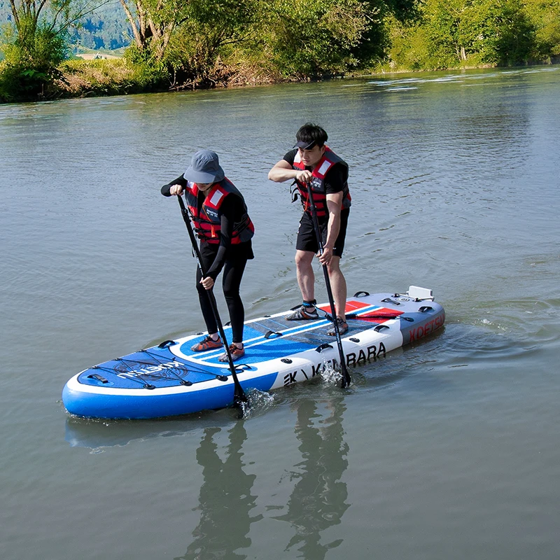 Koetsu Wide Body aufblasbare Stand Up Paddle Board Sup Board 3 bis 5 Personen Polsterung Wasser Eltern und Kinder PVC Wakeboard Image