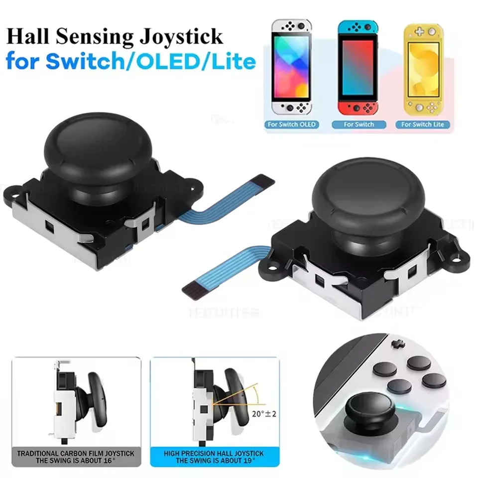 Hall Effect Joystick für Nintendo Switch/Lite/OLED Controller Thumb Stick 3D Analog Reparatur Teile Ersatz Zubehör Image