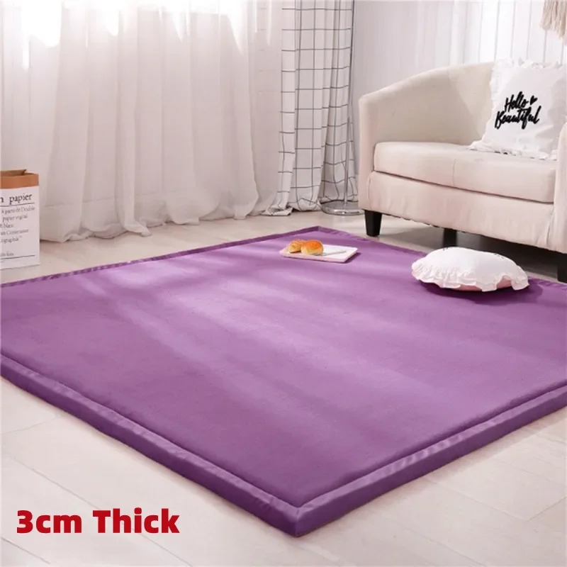 Japanische dicke Tatami-Korallensamt-Teppiche für Wohnzimmer, Schlafzimmer, Nachttisch, Sofa, Kinder spielen Baby-Krabbelbereich, weiche Bodenmatte