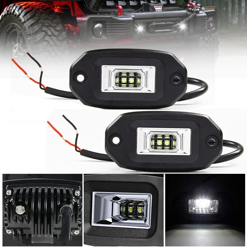 2 pezzi 4 pollici 12V 20W LED barra luminosa da lavoro montaggio da incasso LED fendinebbia per 4X4 fuoristrada Jeep SUV UTV barca moto