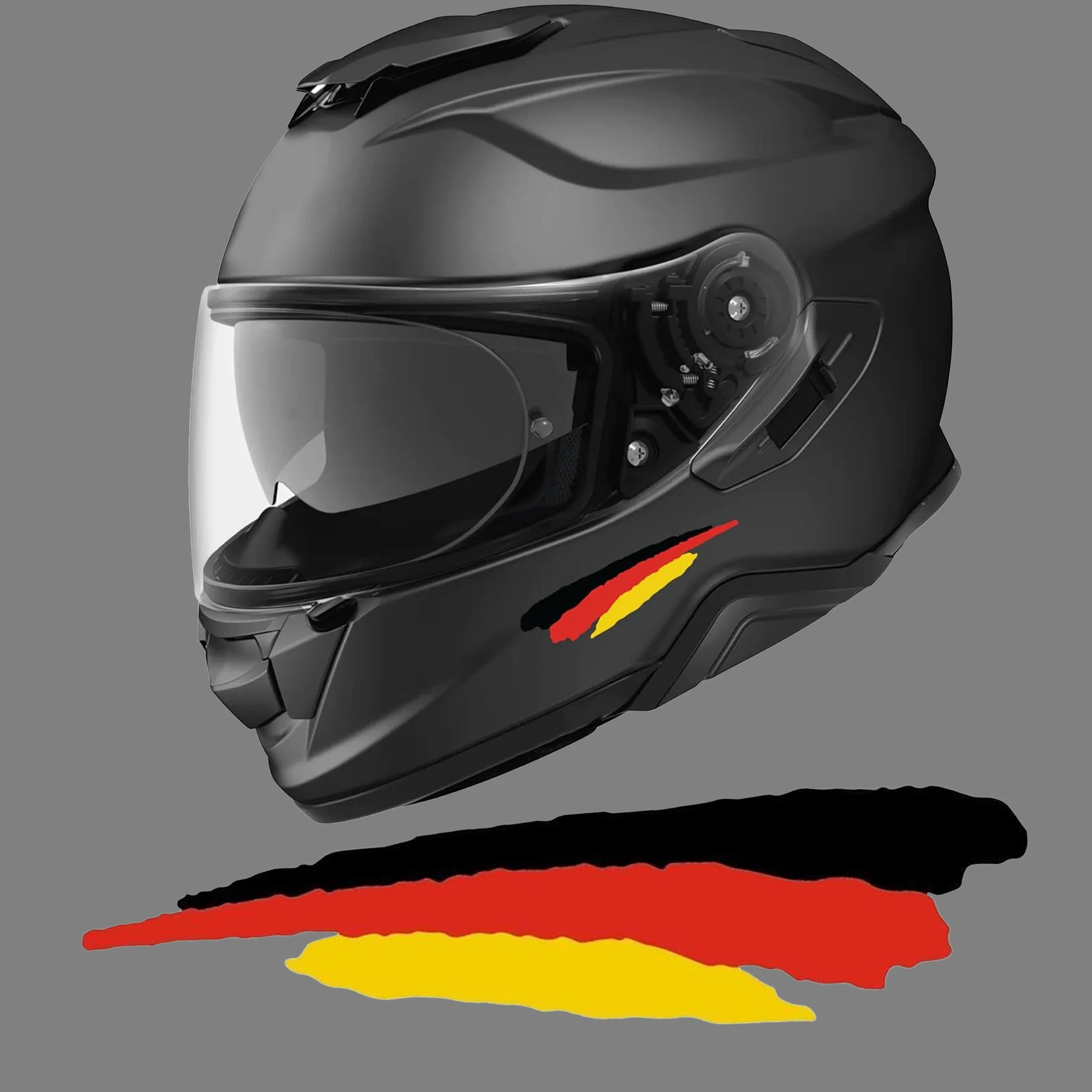 6 Stück/1 Blatt deutsche Flagge, Motorrad-Aufkleber, wasserdicht, für Motorradhelm, Kraftstofftank, Roller, Körper, selbstklebende Vinyl-Aufkleber Image