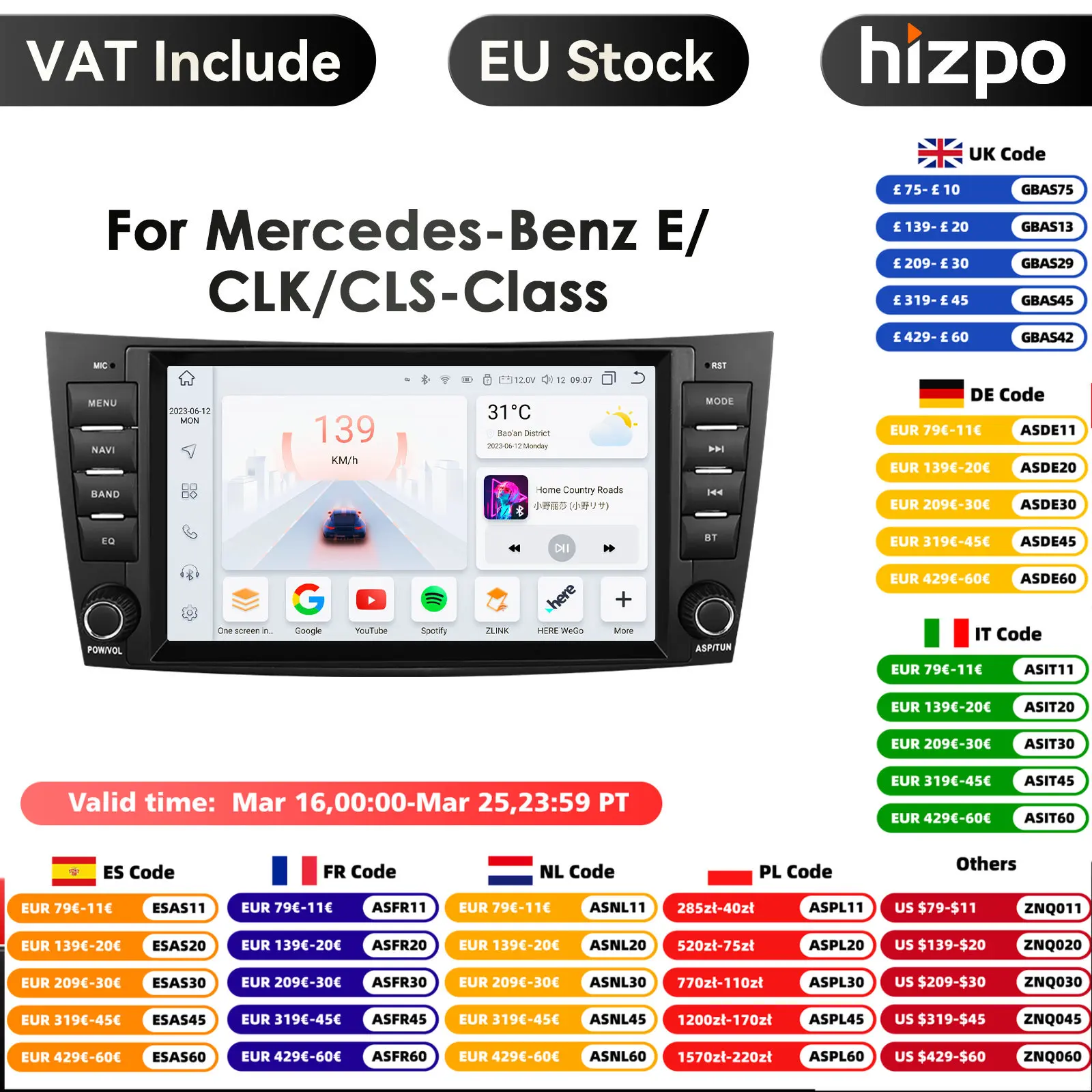 4g-lte Carplay Android Autoradio GPS für Mercedes Benz E-Klasse W211 E200 E220 E300 E350 E240 E270 E280 W219 Multimedia Autoradio Image
