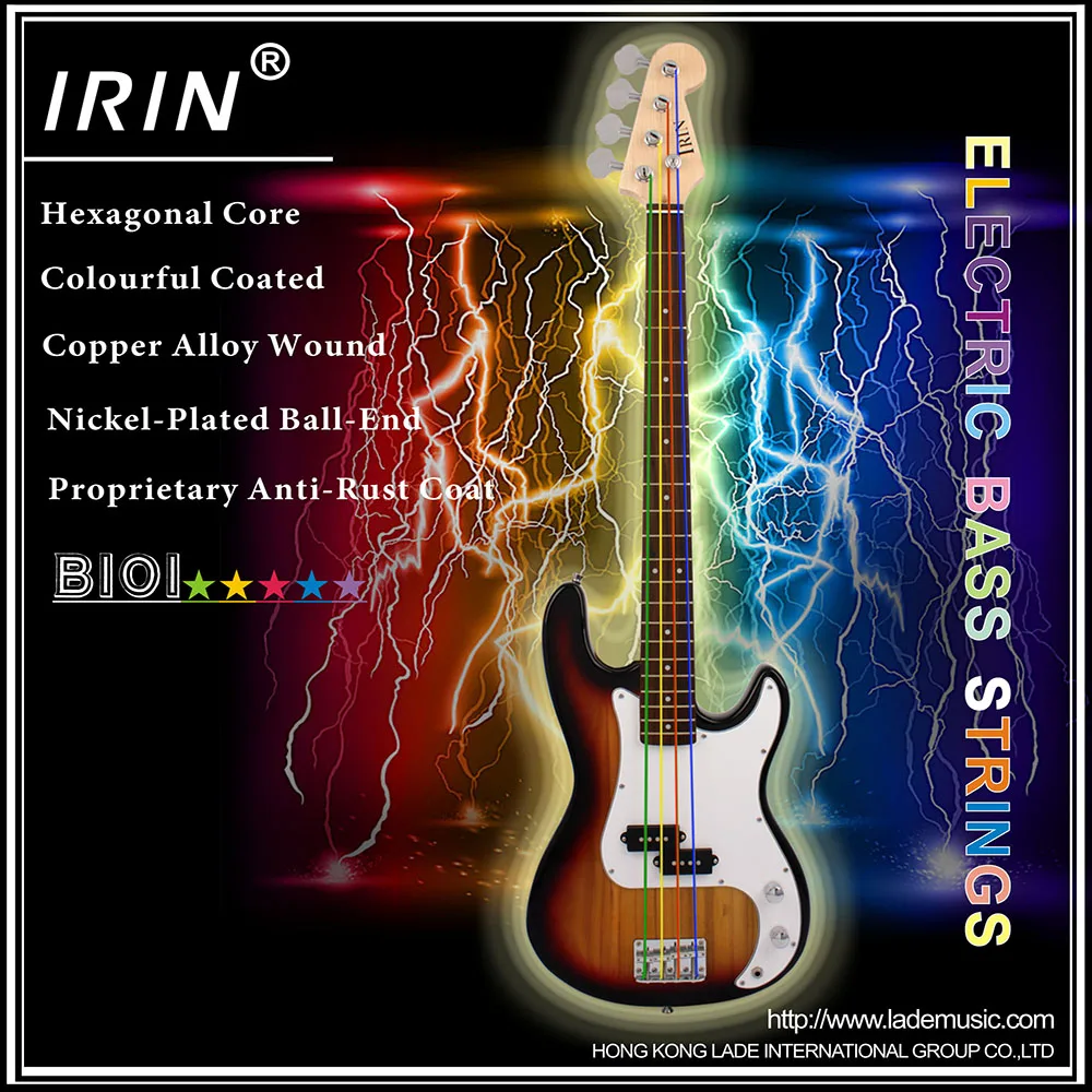 B101 Saiten für E-Bass, sechseckiger Stahlkern, Kupferlegierung umsponnen, bunte Saiten, 4-saitige E-Bass-Teile und Zubehör Image