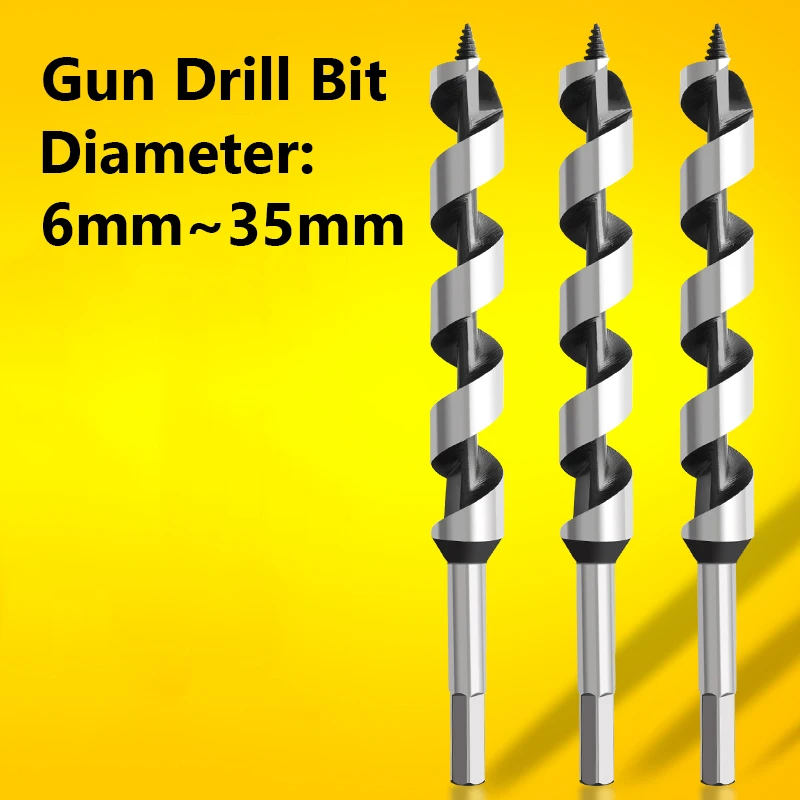 Holzbearbeitungs-Spiralbohrer, lang, 230 mm–460 mm, Durchmesser: 6 mm ~ 35 mm, Holzschreiner, Mauerwerk, Holzbohrer-Set für die Holzbearbeitung Image