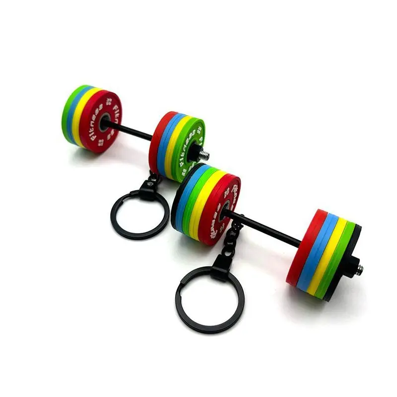DIY abnehmbarer Langhantel-Schlüsselanhänger – Mini-Fitness-Gewichts-Schlüsselanhänger für Autoschlüssel, Fitness-Liebhaber-Geschenk für Männer und Frauen Image