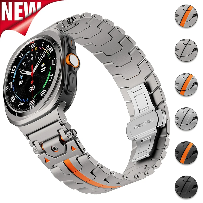 Luxuriöses Edelstahlarmband für Samsung Galaxy Watch 7 Ultra 47 mm, Metallarmband für Galaxy Watch Ultra 47 mm, austauschbares Armband Image