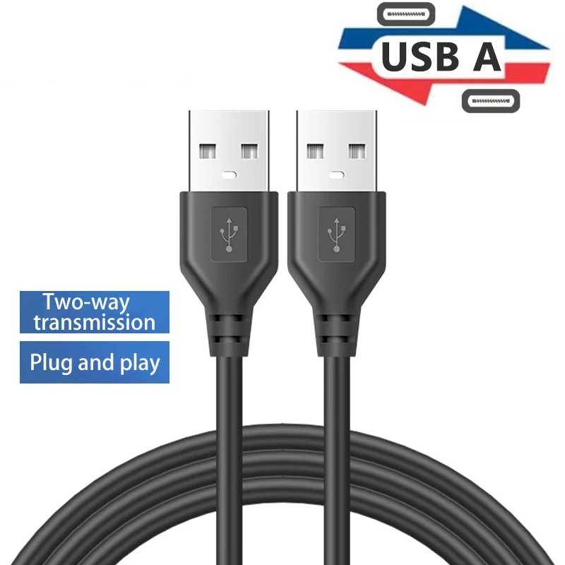USB-auf-USB-Verlängerungskabel, Stecker auf Stecker, doppeltes Ende, USB-Kabel für Festplatte, DVD-Player, Laptop, Kühler, Hochgeschwindigkeits-Datenübertragung Image