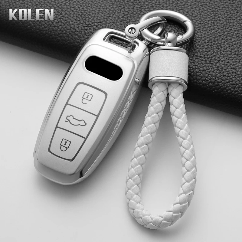 NEUE TPU Auto Fernbedienung Schlüssel Fall Abdeckung Shell Für Audi A3 A4 B9 A6 A7 4K A8 E-tron Q5 Q8 C8 D5 SQ8 Schutz Schlüsselbund Fob Zubehör Image