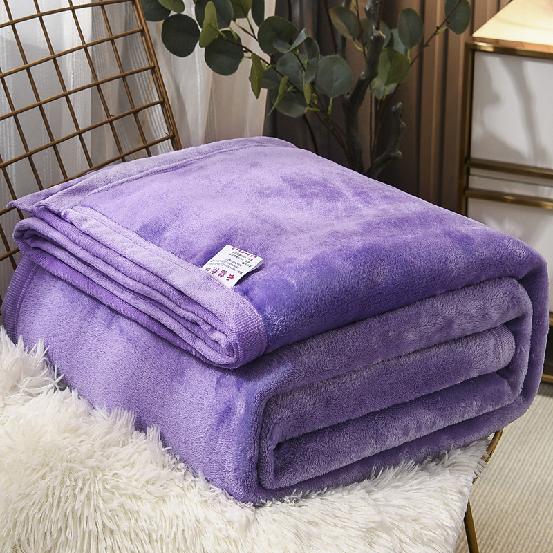 Flannel Coral Fleece Blanket, Soft Plush Throw Blanket for Bed, Sofa, or Office Nap, Summer Thickened Bed Sheet Blanket, Lightweight Towel Quilt