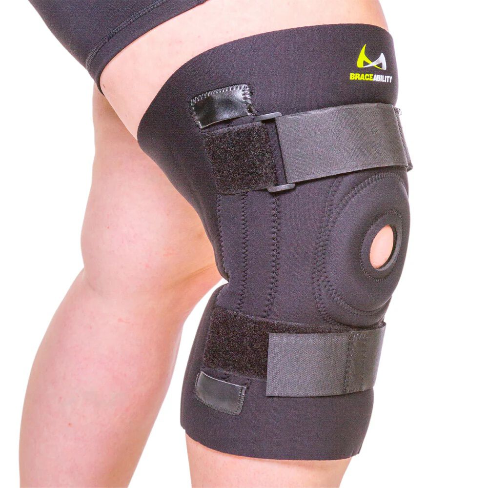 Men's Big & Tall Plus Size Knee Brace by BraceAbility in Black (Size 5XL)