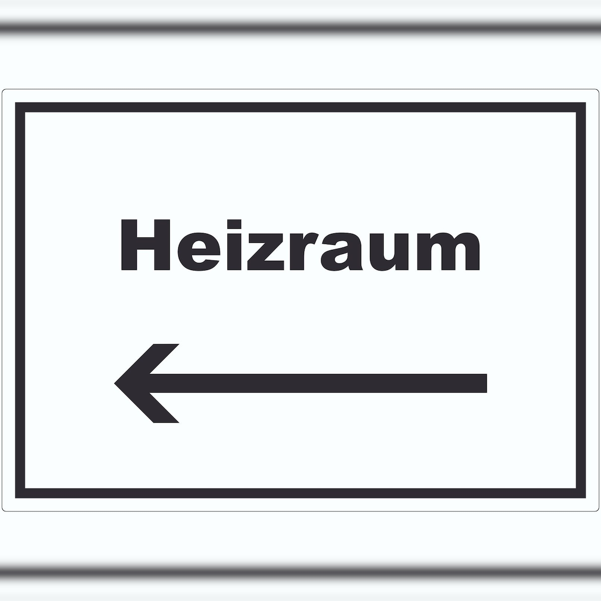 HB-Druck Heizraum Aufkleber mit Text und Richtungspfeil links Heizung Wärme waagerecht A2 (420x594mm) Image