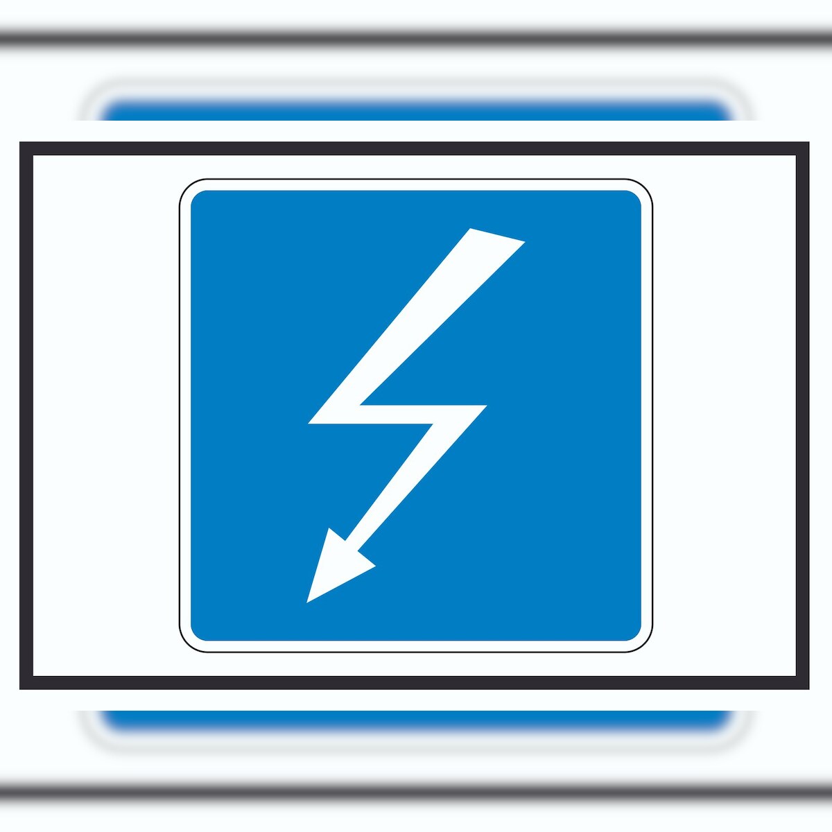 HB-Druck Hochspannungsleitung Kreuzt Symbol A5 Rückseite selbstklebend Image