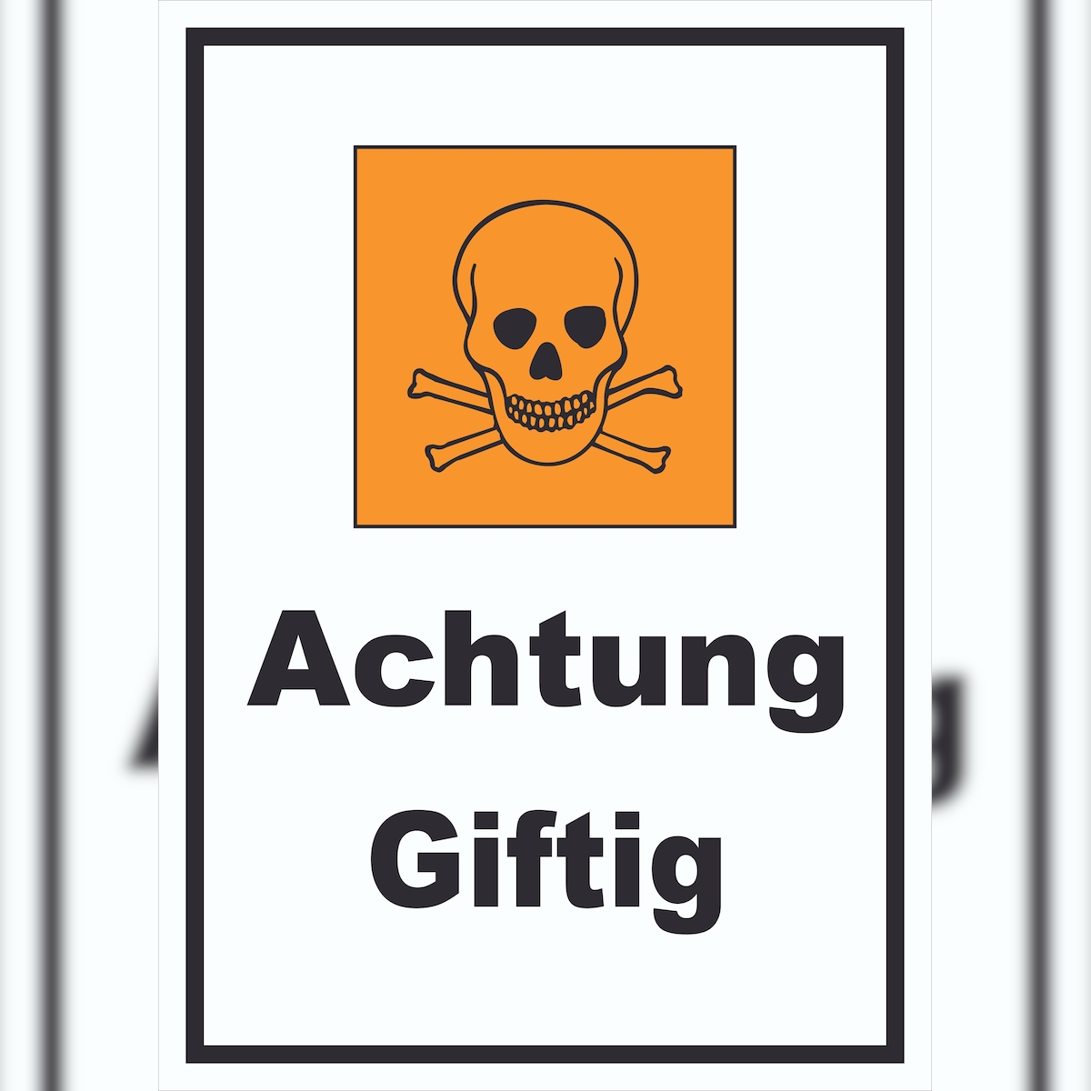HB-Druck Schild Gefahrensymbol Achtung giftig Totenkopf hochkant A0 Rückseite selbstklebend Image