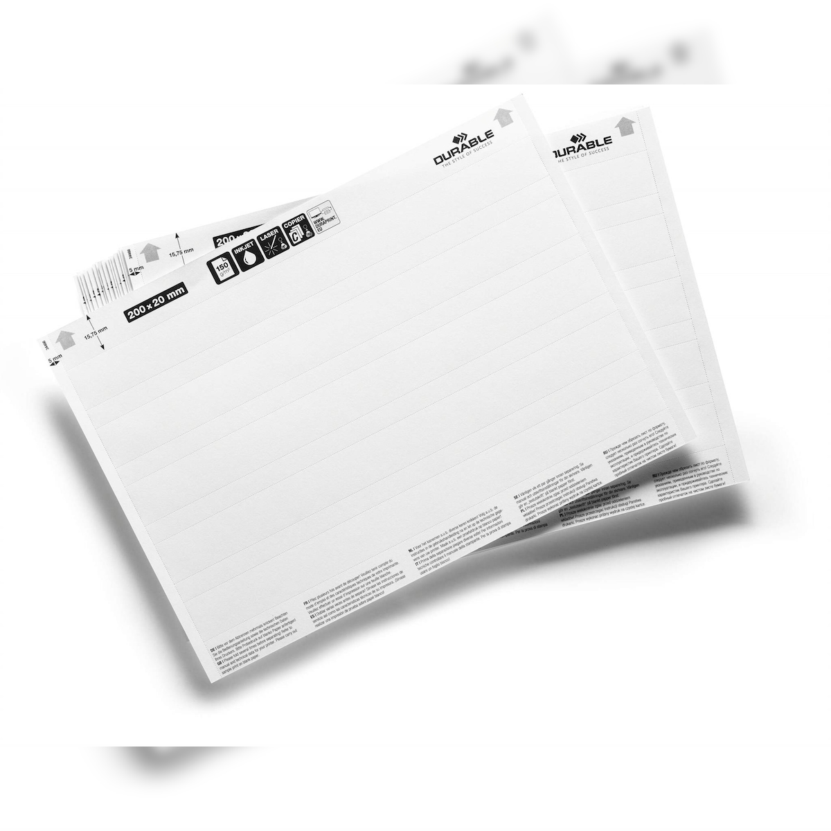 Durable Einsteckschild 200x20mm A5 ws 20ST für SCANFIX / LABELFIX Image