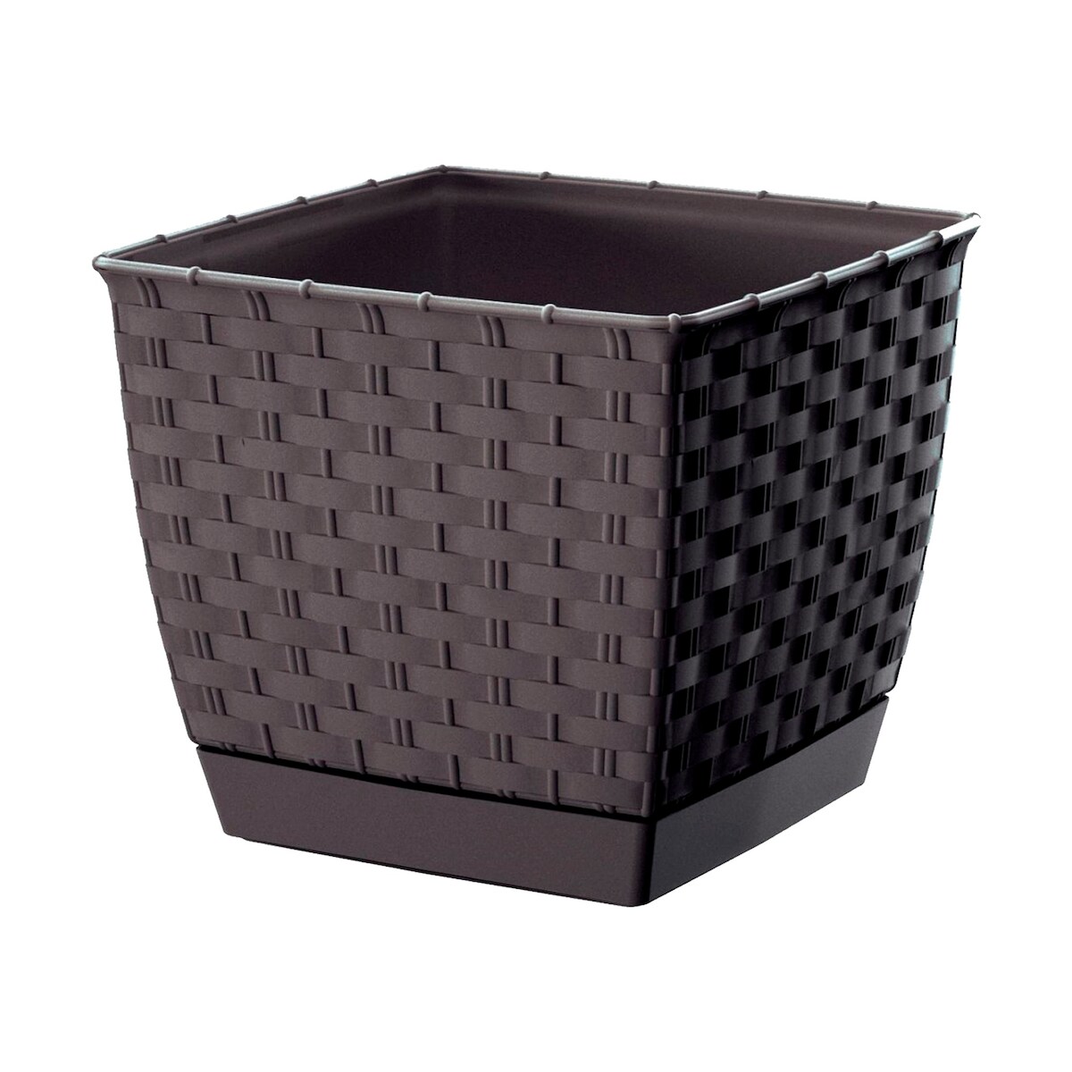 Prosperplast - RATOLLA SQUARE 1,5-l-Blumentopf – 14,5 x 14,5 x 12,6 cm in der Farbe Dunkelocker Image