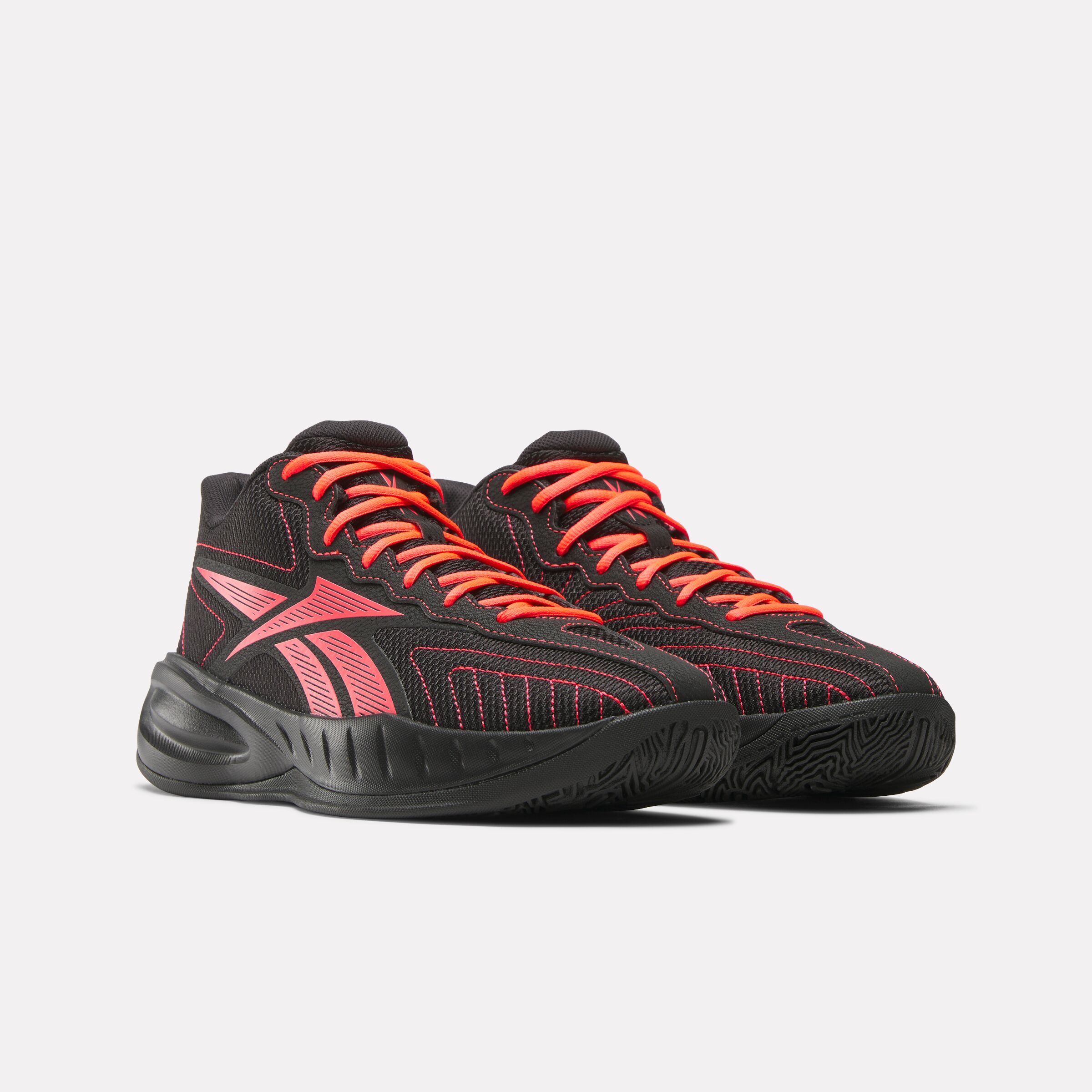 Basketballschuh REEBOK "REEBOK PRESS", Herren, Gr. 36,5, core schwarz, neon cherry, core schwarz, Schuhe