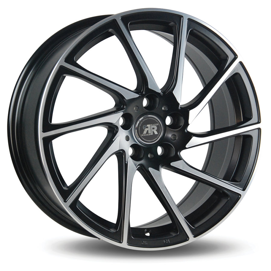 Jante Alu Racer Turn 17 Pouces - 7.5x17 4x108 Et35 Noir Mat Poli