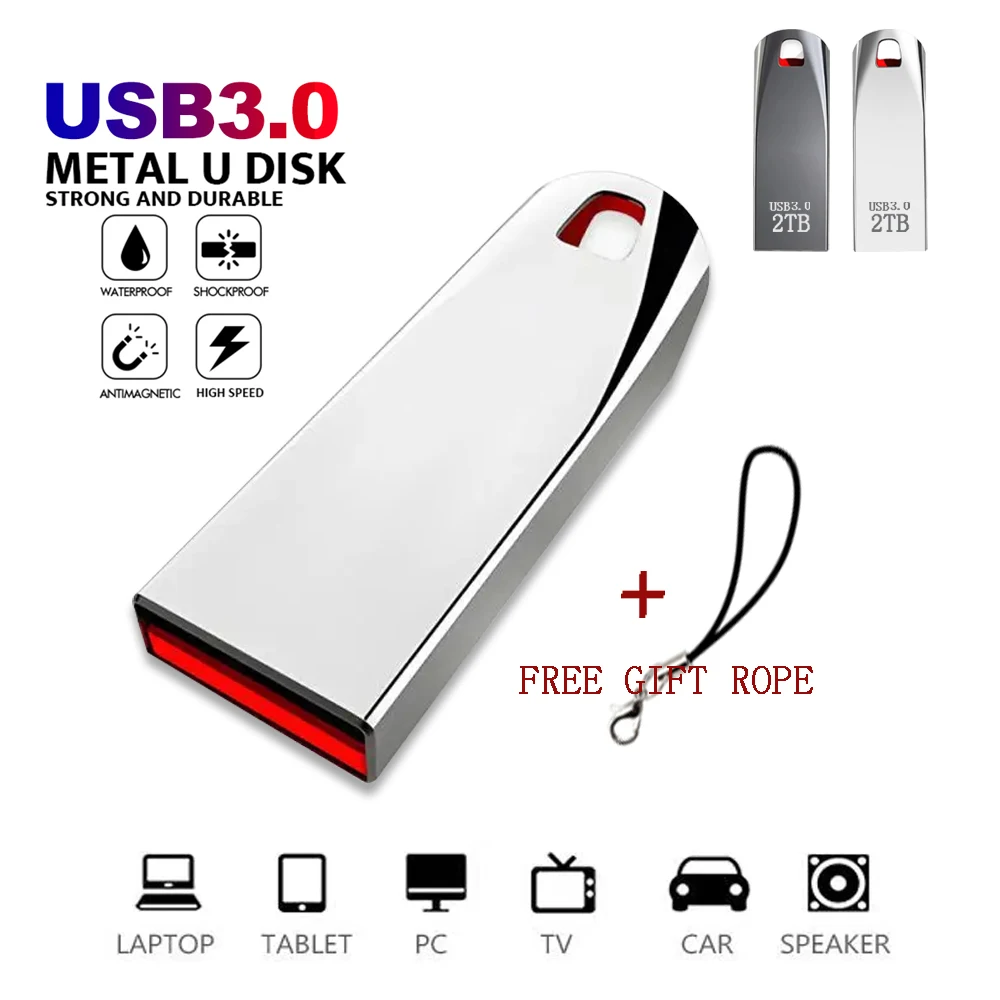 Mémoire haute vitesse USB 3.0 clé USB 2 to clé étanche clé USB 1 to clé clé USB clé USB clé cadeau gratuit livraison