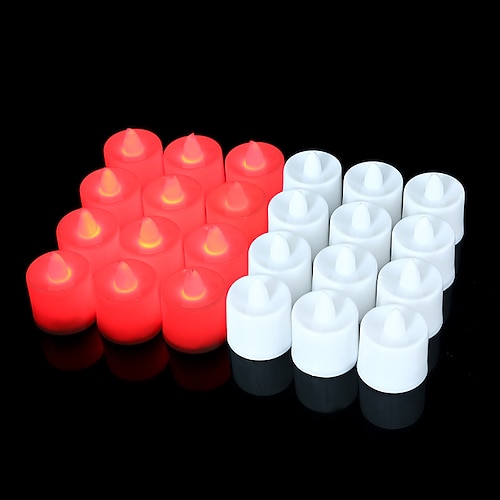 24 pezzi senza fiamma a led tealight candele da tè luce di nozze candele romantiche luci cuore a lume di candela a led per decorazioni di nozze festa di compleanno