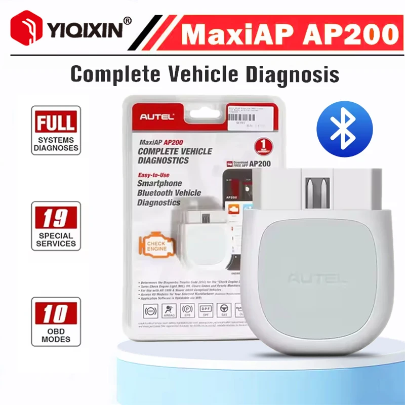 Autel MaxiAP AP200 Bluetooth OBD2 Auto-Codeleser, vollständiges System-Diagnosetool mit AutoVIN TPMS IMMO-Service für Familien-Heimwerker Image