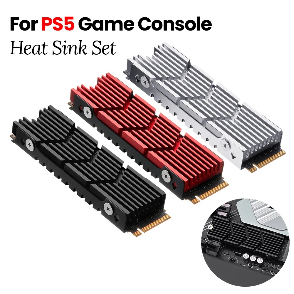 M.2 2280 SSD-Kühler NVME NGFF Solid State Festplattenkühler aus Aluminiumlegierung mit thermischem Silikonpad für PS5-Spielekonsole Image