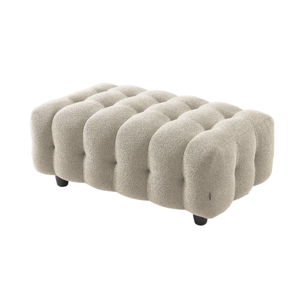 Pouf, repose-pieds pour canapé d'angle 3 places bouclette texturée