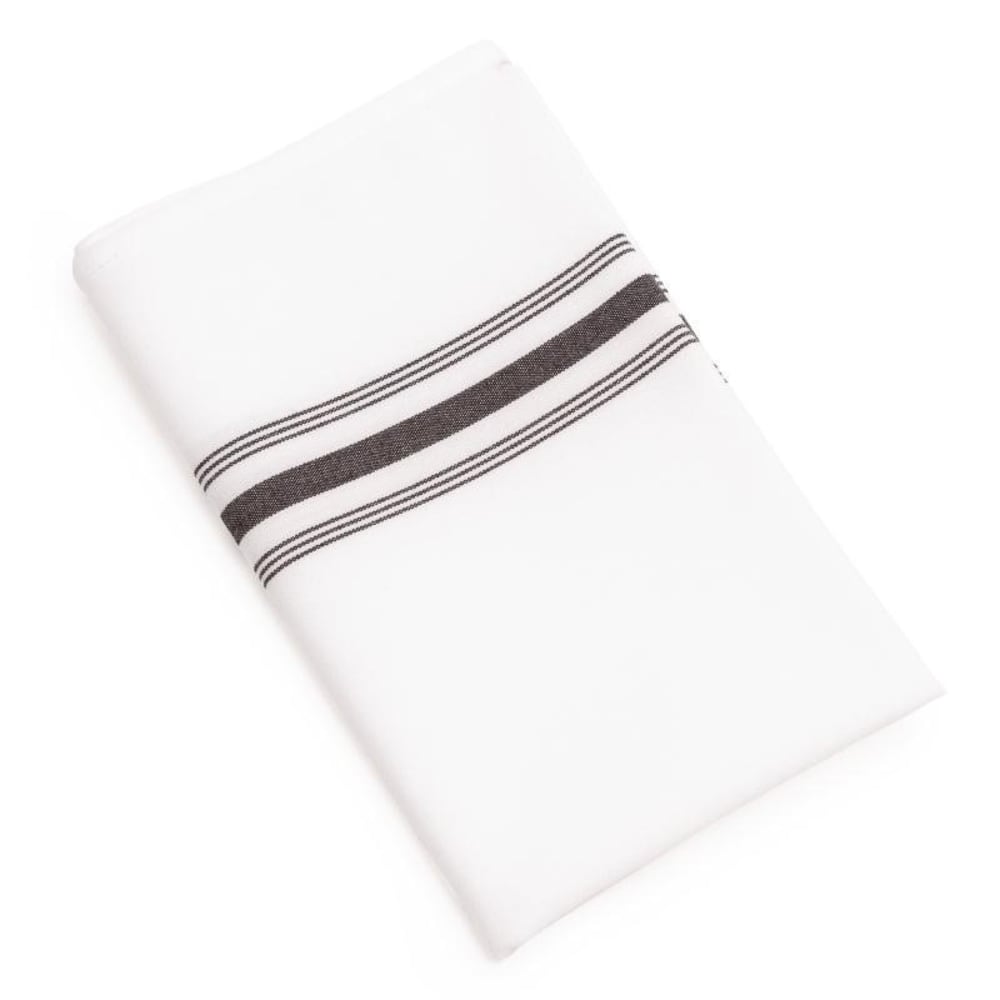 Serviette de table bistro avec rayures noires lot de 10
