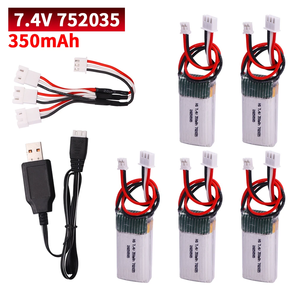 7,4 V Lipo Batterie Für RC Klettern Fernbedienung Auto Spielzeug Ersatzteile 2S 7,4 V 350 mah Lipo Batterie mit PH.20 Stecker Image