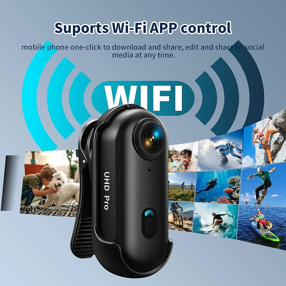 HD Action Kamera Mini 4K WiFi Drahtlose Magnetische Tragbare POV Cam 1080P Tragbare Vlog Video Bodycam für Helm motorrad Sport Image