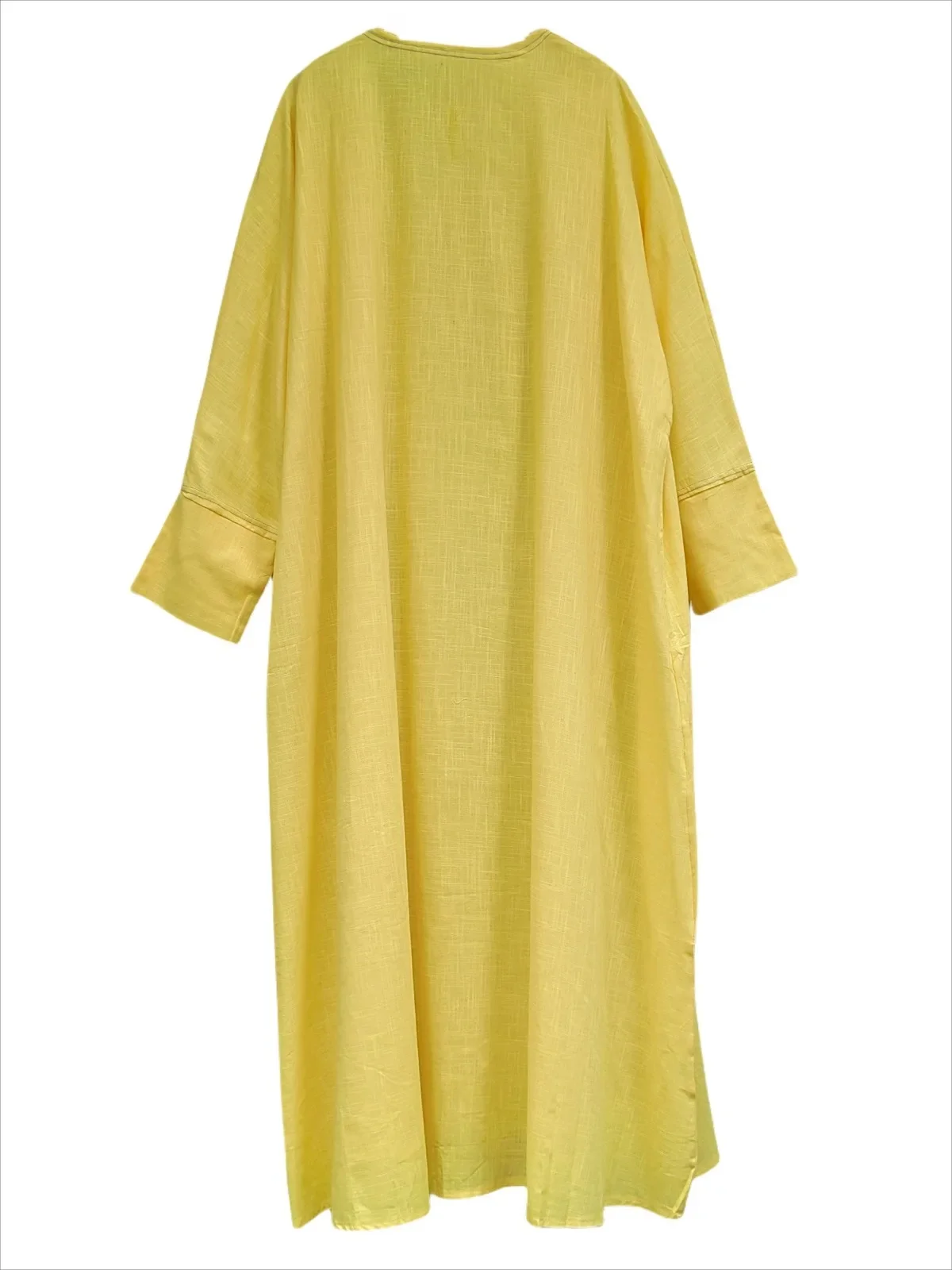 Frauen Volle Hülse Solide Lose Abaya Muslimischen Vorne Offen Abayas Casual Kaftane Maxi Kleider Jilbabs Mittleren Osten Ethnische Kleidung Image