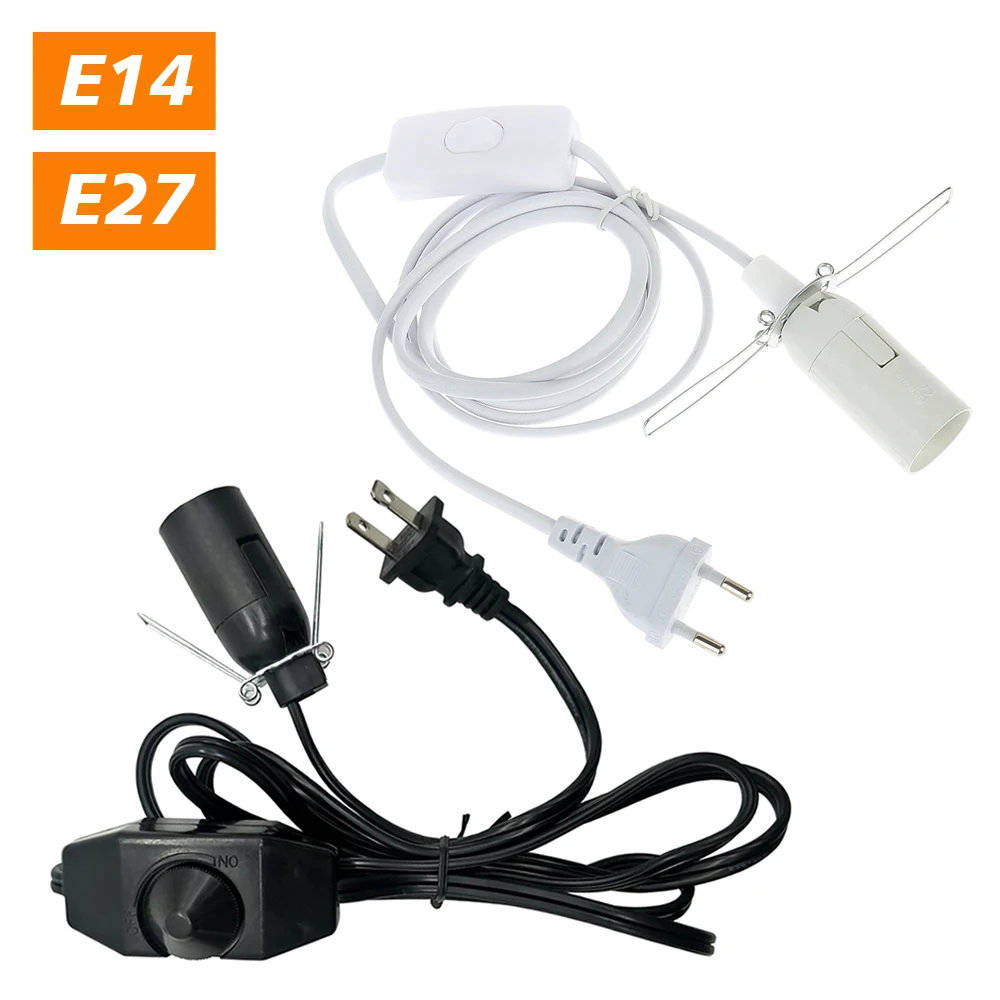 1,8 m langes Netzkabel mit Dimmer, EIN/AUS-Schalter, Metallclip, E14-E27-Sockel, Hängelampenhalter, Steckdose, Steckerkabel für Salt Rock Lava-Lampe
