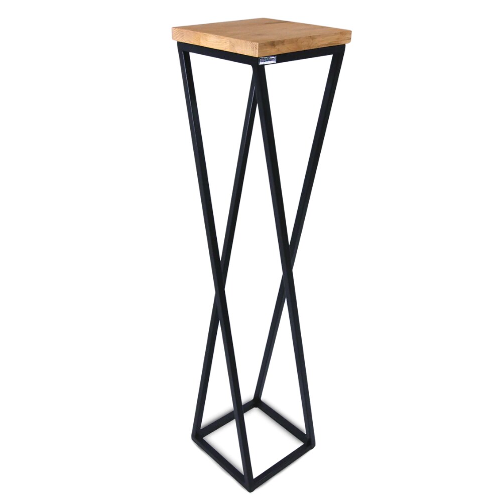 DELUKE® Blumenständer Holz Metallgestell KABRI - 90cm hoch, Eichenholz | Dekoständer für Blumen Pflanzenregal Pflanzenständer Image