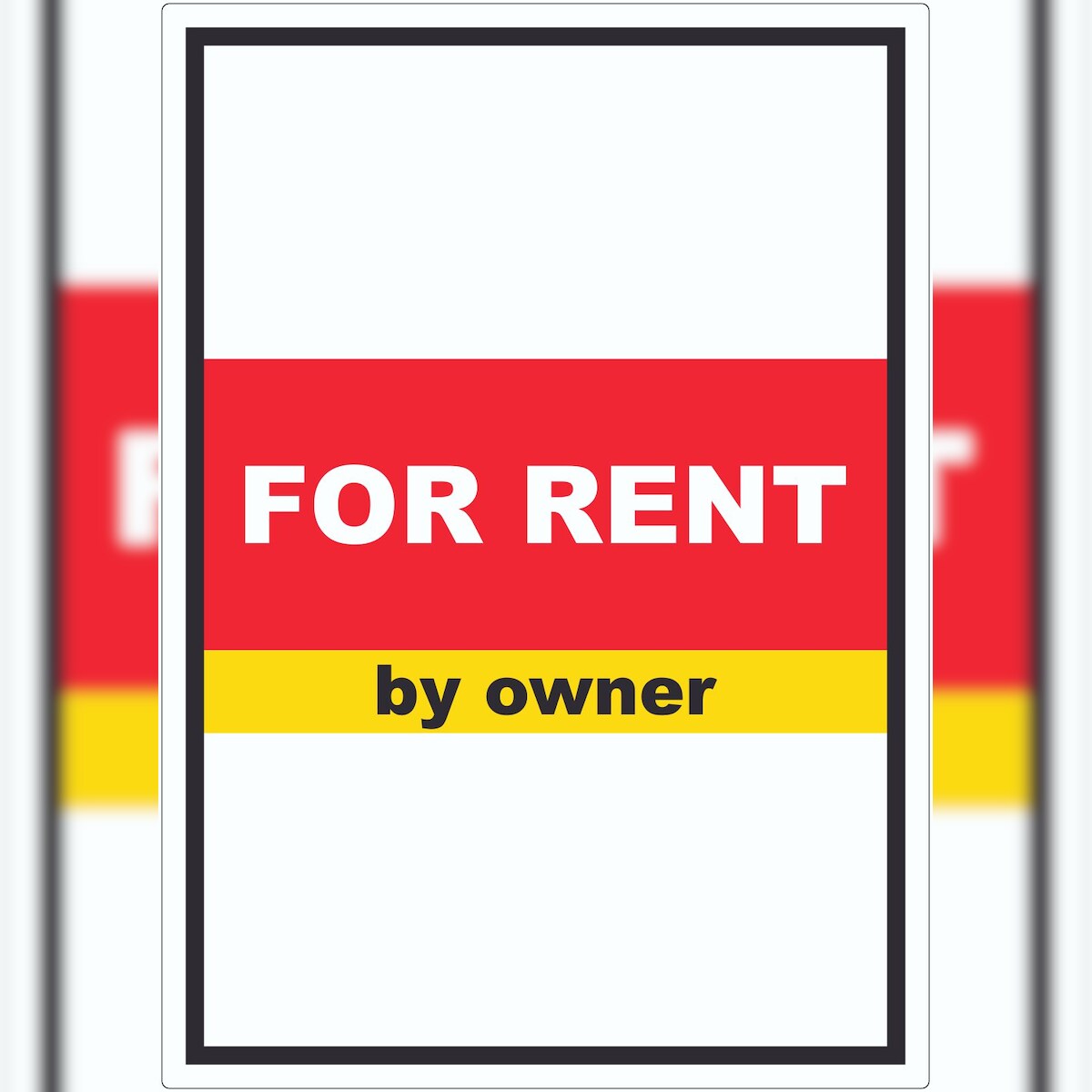 HB-Druck For Rent by owner Aufkleber mit Text Werbeaufkleber hochkant A8 (52x74mm) Image