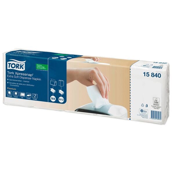 Tork Papierservietten Xpressnap Extra Soft weiß 2-lagig 500 Stück weiß, 33x21.3 cm