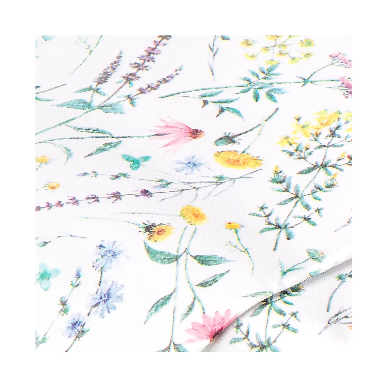 Abwaschbare Tischwäsche/Wachstuch Wiesenblumen, natur-color Image