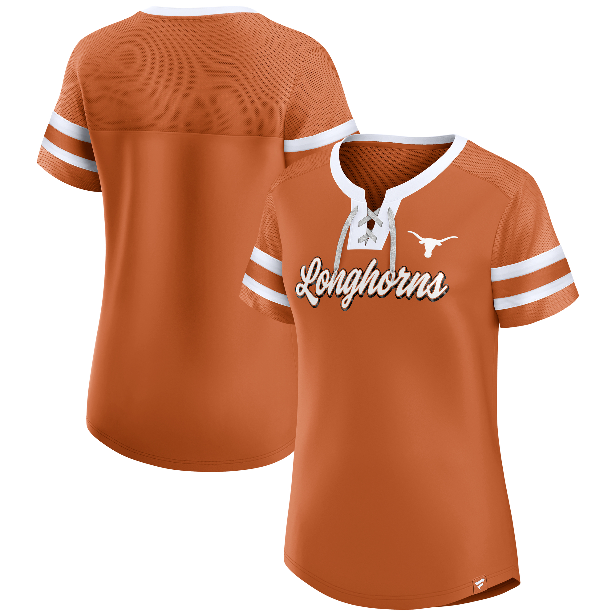 Texas Longhorns Fanatics Iconic Athena T-Shirt mit Schnürung für Damen, Orange Image