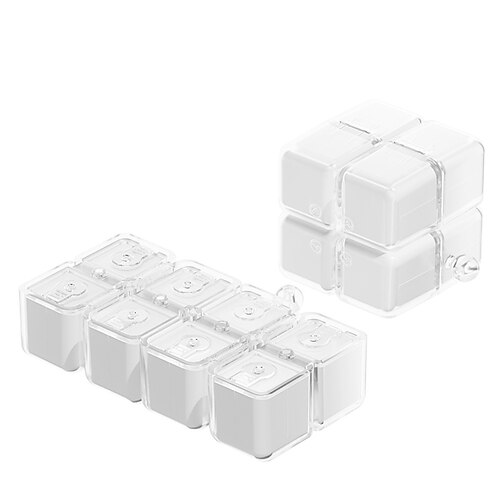 magnetischer Pillen-Organizer-Würfel mit Trageband – 8-stufiger magnetischer Deckel, farbcodierte Fächer Deckel, stapelbare Medikamenten-Aufbewahrungsbox für unterwegs, zu Hause, bei der Arbeit, Image