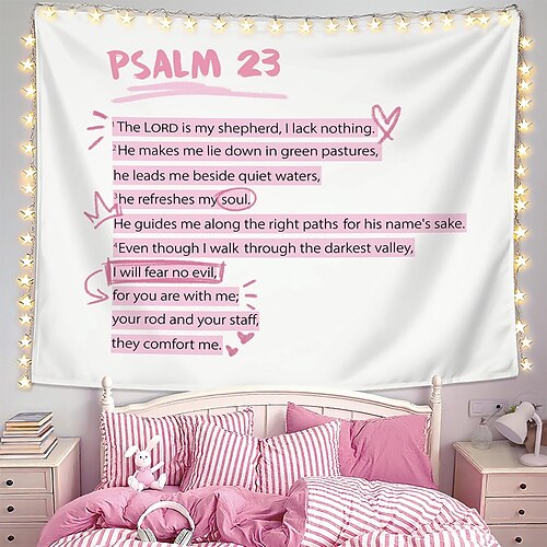 Tapisserie Banner Decke Religion 圣经 Niedlich Modern 3D Schlafzimmer Wohnzimmer Wohnheim Jugendzimmer Studentenwohnheim Wandveranda Wohndeko Image
