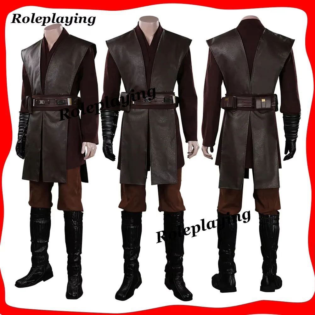 Anakin Cosplay Kostüm Männer Skywalker Ritter Verkleidung Anzug Film Space Battle Jedi Kleidung Gürtel Outfits für Halloween Karneval Image