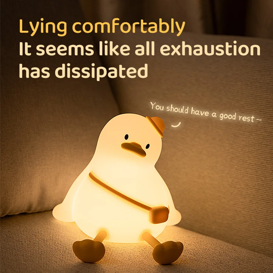Wiederaufladbare Enten-Tisch-Schreibtischlampe, LED-Nachtlicht, Buchlicht zum Lesen, Schlafzimmer, Nachttisch, Kinder, Schlafzimmer, Dekor, Geburtstagsgeschenke