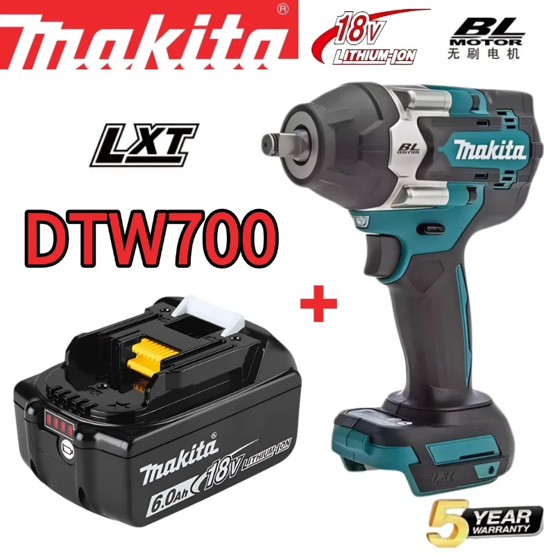 Original Makita DTW700 18 V bürstenloser Schlagschrauber, 700 Nm maximales Drehmoment, 4-Gang-Steuerung für LKW-Reparatur und Heavy Duty Image