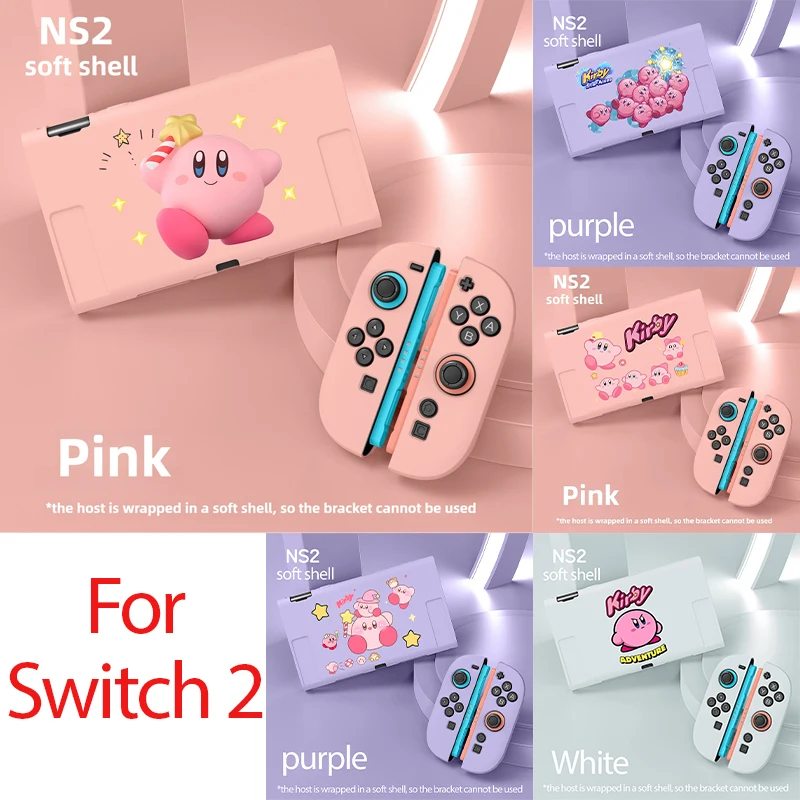 Kirby Schutzhülle für Nintendo Switch 2, Softshell, Cartoon-Split-Schutzhülle für Switch-Konsole, Joycon-Spielzubehör Image