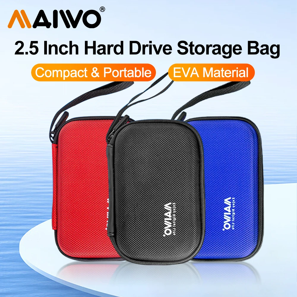 MAIWO 2.5 Inch HDD Box Bag Case Portable Hard Drive Bag for External Portable HDD hdd box case storage Protection Black/Red/Blue